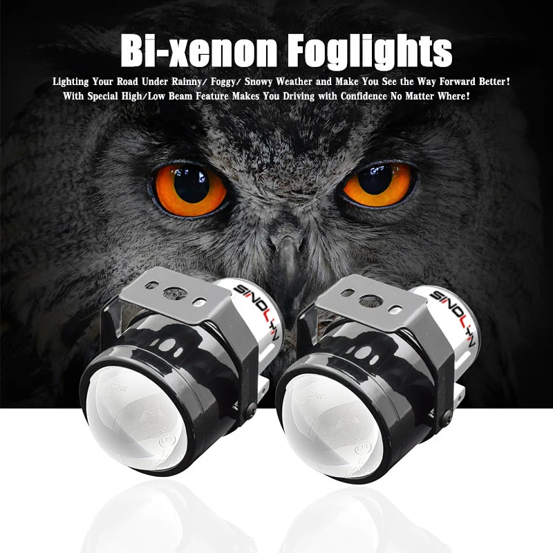 SINOLYN H11 HID Bi-xenon Fog Lights Driving Lamp Projector Lens For Car Motorcycle Low Bumper Retrofit DIY Universal Waterproof
SINOLYN H11 HID Bi-xenon Fog Lights Driving Lamp Projector Lens For Car Motorcycle Low Bumper Retrofit DIY Universal Waterproof