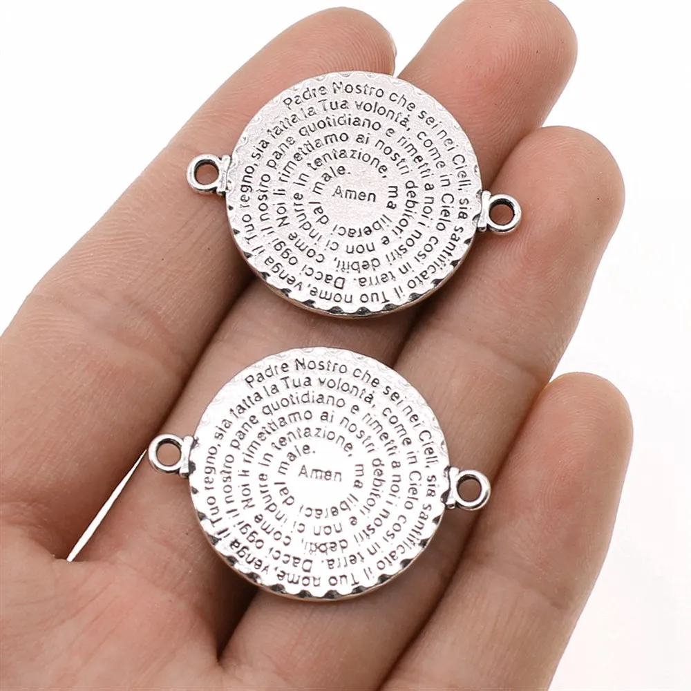 WYSIWYG 2pcs 36x28mm Round Bible Plate Connector Connector Charms For Jewelry Making Antique Silver Color Jewelry Accessories
WYSIWYG 2pcs 36x28mm Round Bible Plate Connector Connector Charms For Jewelry Making Antique Silver Color Jewelry Accessories
