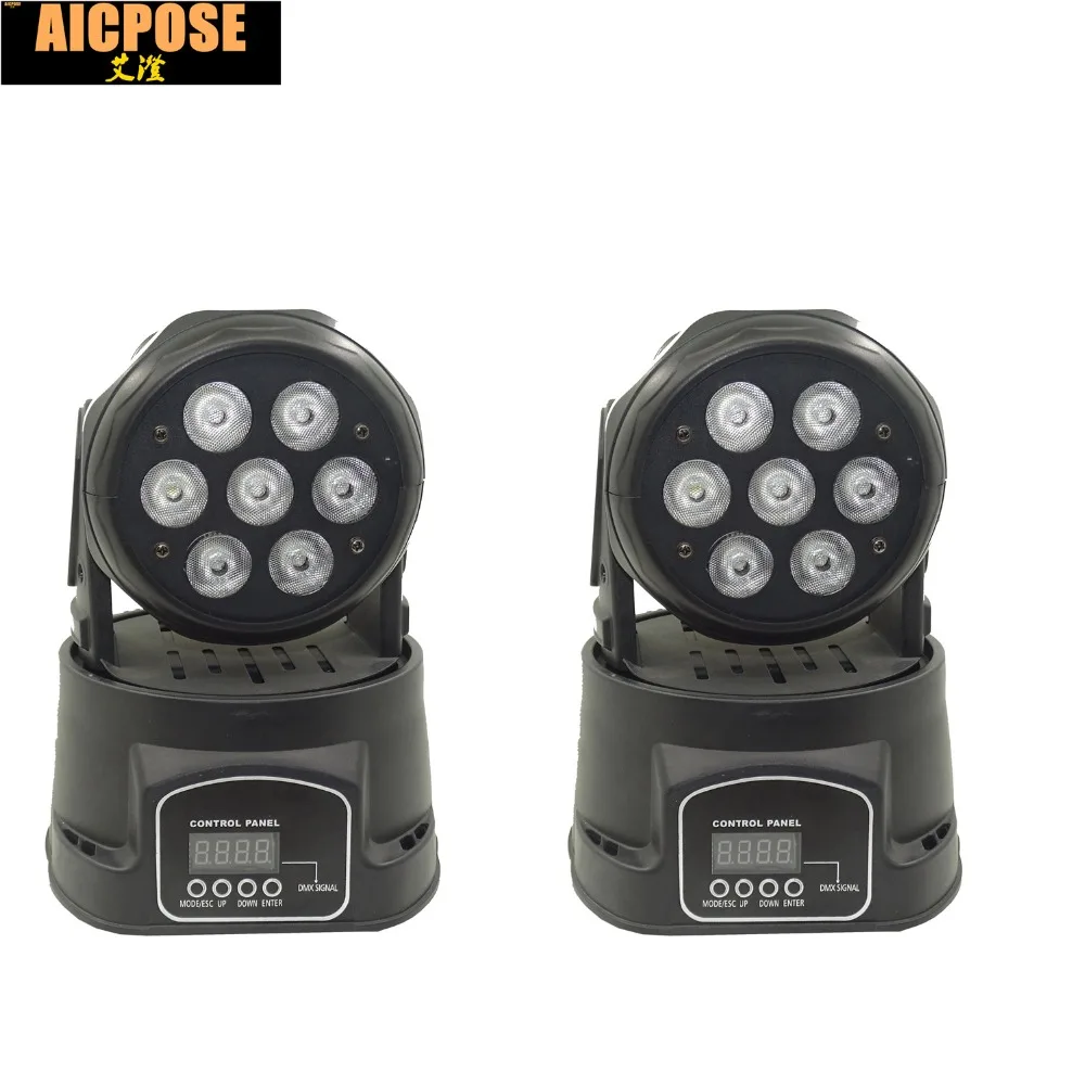 2 шт./лот 7x12 Вт RGBW quad mini led wash движущаяся головка LED stage светильник s Mini 14