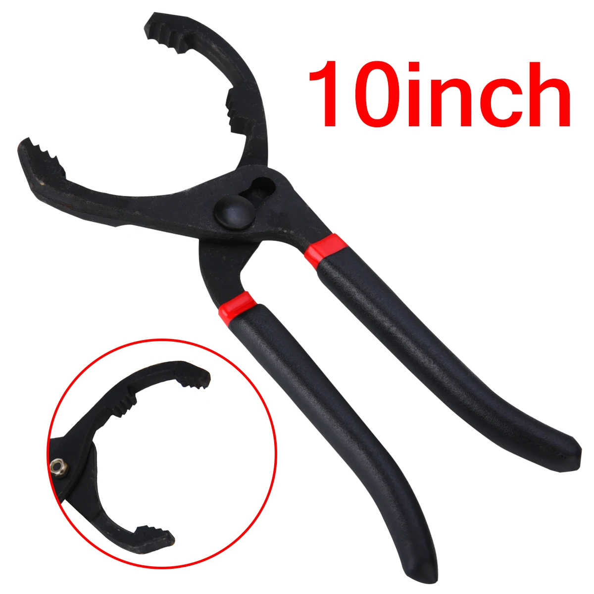 Treyues Black 10 Inch Adjustable Car Oil Filter Plier Wrench Hand Removal Tool Auto Repairing Accessories