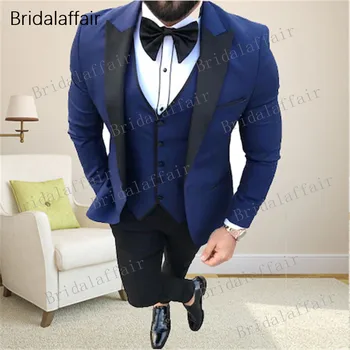 Bridalaffair Custom Made Slim Fit Peak Lapel Best Man Suit Navy Blue Groomsman Men's Wedding Prom Suits (Jacket+Pants+Vest) 3Pcs
Bridalaffair Custom Made Slim Fit Peak Lapel Best Man Suit Navy Blue Groomsman Men's Wedding Prom Suits (Jacket+Pants+Vest) 3Pcs