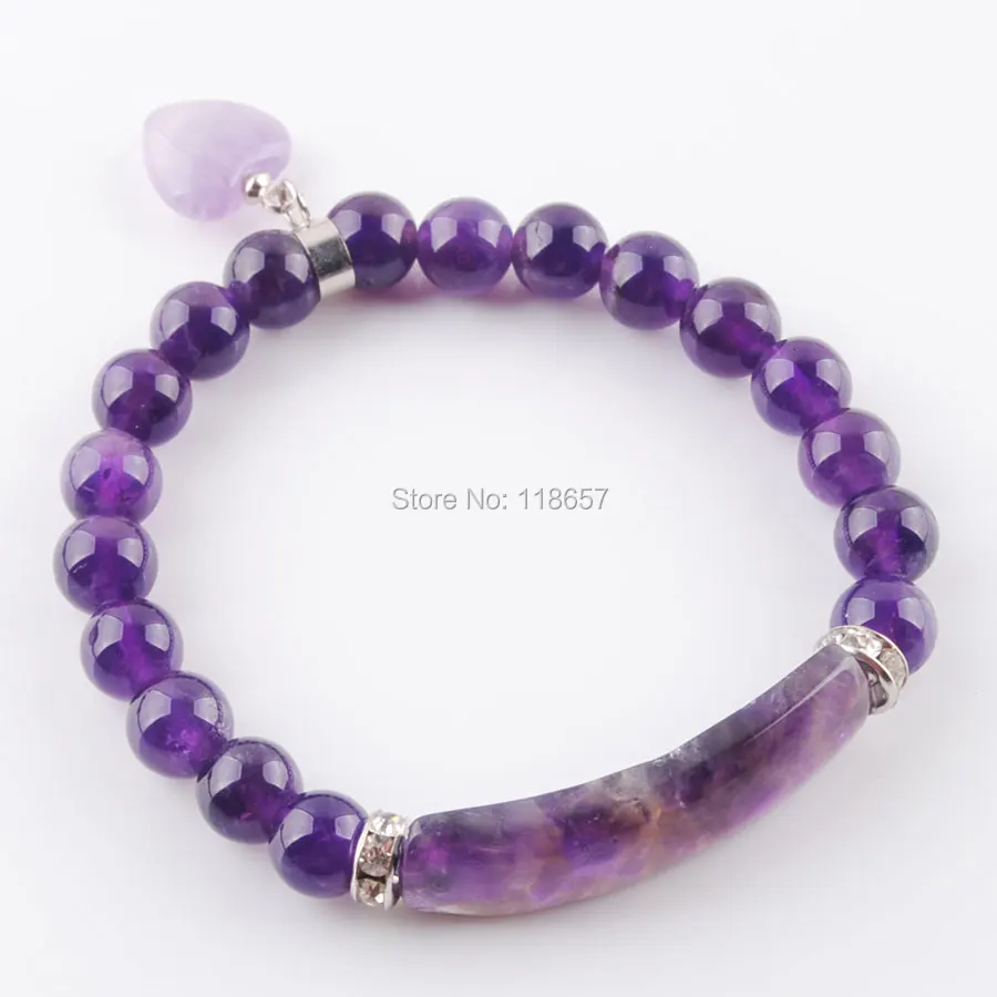 YOWOST Natural Amethysts Stone Beads Strand Bracelets Heart Shape Silver-color Fitting Women Jewelry Love Gifts IK3340
YOWOST Natural Amethysts Stone Beads Strand Bracelets Heart Shape Silver-color Fitting Women Jewelry Love Gifts IK3340