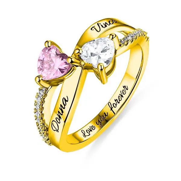 AILIN Personalized Two Heart Shaped CZ Ring For Women New Design 12 Color Birthstone Ring For Couple Special Gift For Girlfriend
AILIN Personalized Two Heart Shaped CZ Ring For Women New Design 12 Color Birthstone Ring For Couple Special Gift For Girlfriend