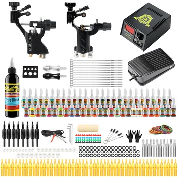Starter Beginner Complete Tattoo Kit Professional Tattoo Machine Kit Rotary Machine Guns 54 Inks Power Supply Grips Set
Starter Beginner Complete Tattoo Kit Professional Tattoo Machine Kit Rotary Machine Guns 54 Inks Power Supply Grips Set