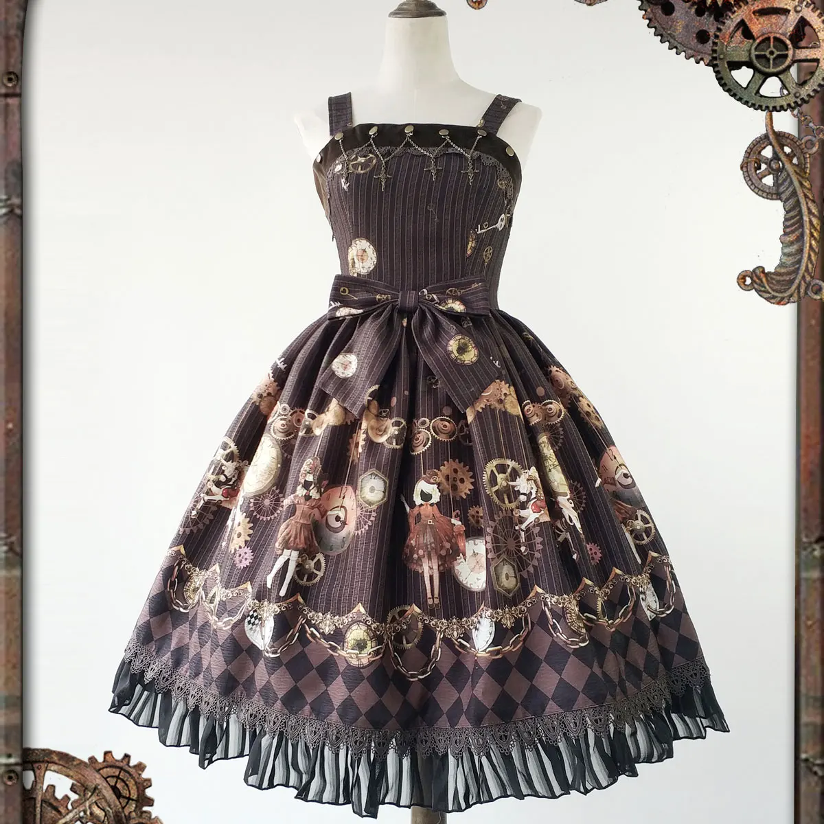 

Women's Steampunk Dress Mechanical Doll Series Printed Lolita JSK Dress by Infanta *Pre-order*