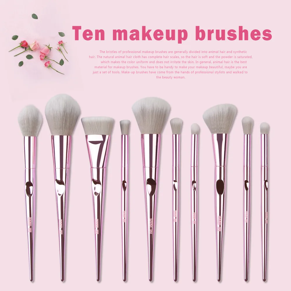 MAANGE 10pcs Cosmetic Makeup Brushes Blusher Foundation Powder Lip Eye Shadow Brushes Make up Brushes Sets pinceaux maquillage
MAANGE 10pcs Cosmetic Makeup Brushes Blusher Foundation Powder Lip Eye Shadow Brushes Make up Brushes Sets pinceaux maquillage