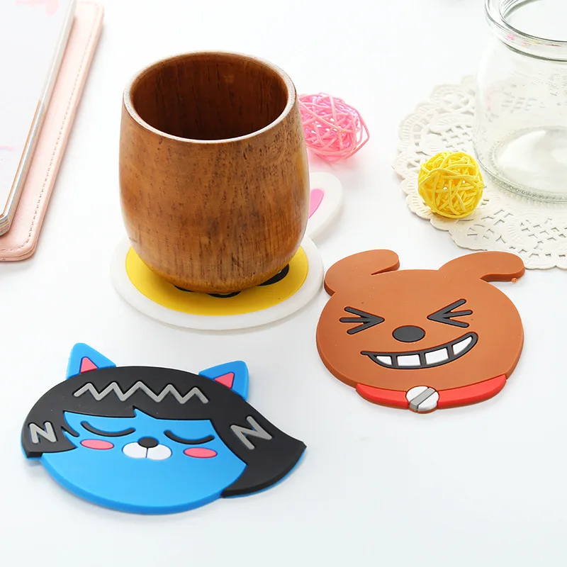 

YIBO PVC Cartoon Coaster Housewear & Furnishings Kitchen Bar Supplies Simple Modern Heat-Resisting Non-Slip Cartoon Coaste