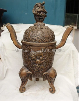 16" Marked Bronze Dragon Lion Foo Fu Dog Foo Elephant Legs Incense Burner Censer
16" Marked Bronze Dragon Lion Foo Fu Dog Foo Elephant Legs Incense Burner Censer