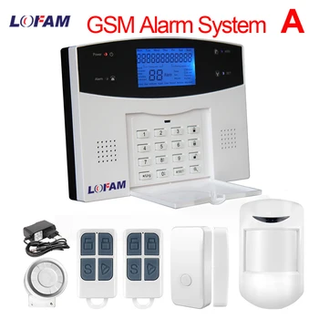 LOFAM wireless burglar GSM alarm system LCD display PIR infrared door sensor home security alarm wired Siren Kit SIM SMS Alarm
LOFAM wireless burglar GSM alarm system LCD display PIR infrared door sensor home security alarm wired Siren Kit SIM SMS Alarm