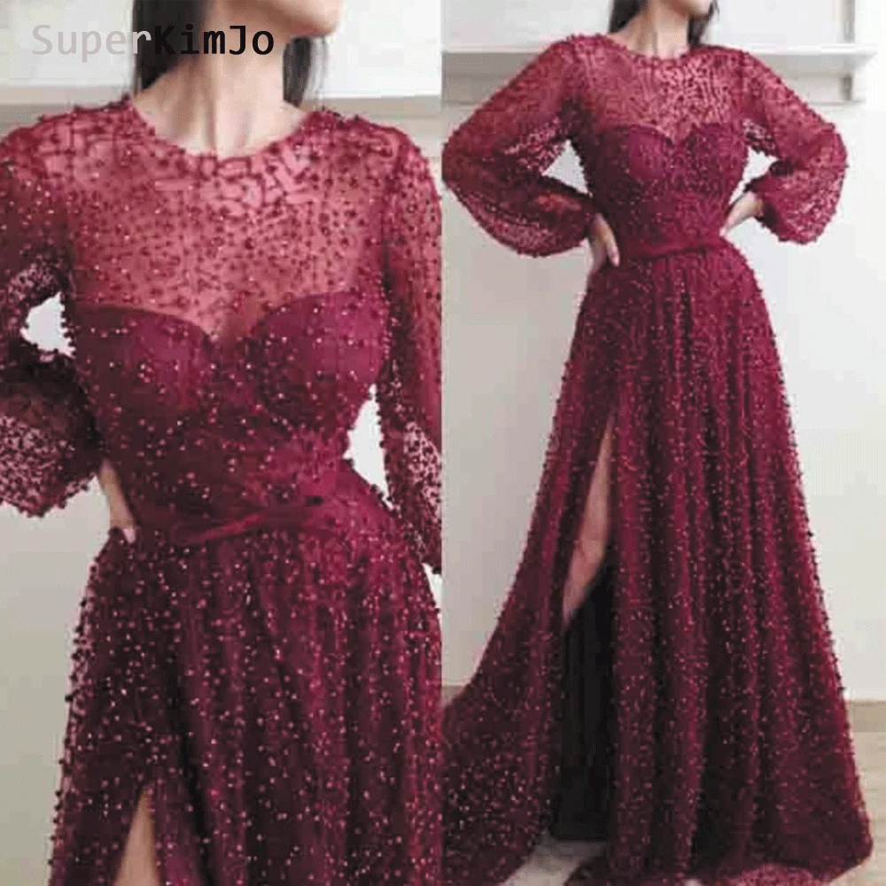 SuperKimJo Vestidos De Gala Burgundy Prom Dresses 2020 Long Sleeve Beaded Luxury Prom Gown for Women Robe De Soiree
SuperKimJo Vestidos De Gala Burgundy Prom Dresses 2020 Long Sleeve Beaded Luxury Prom Gown for Women Robe De Soiree