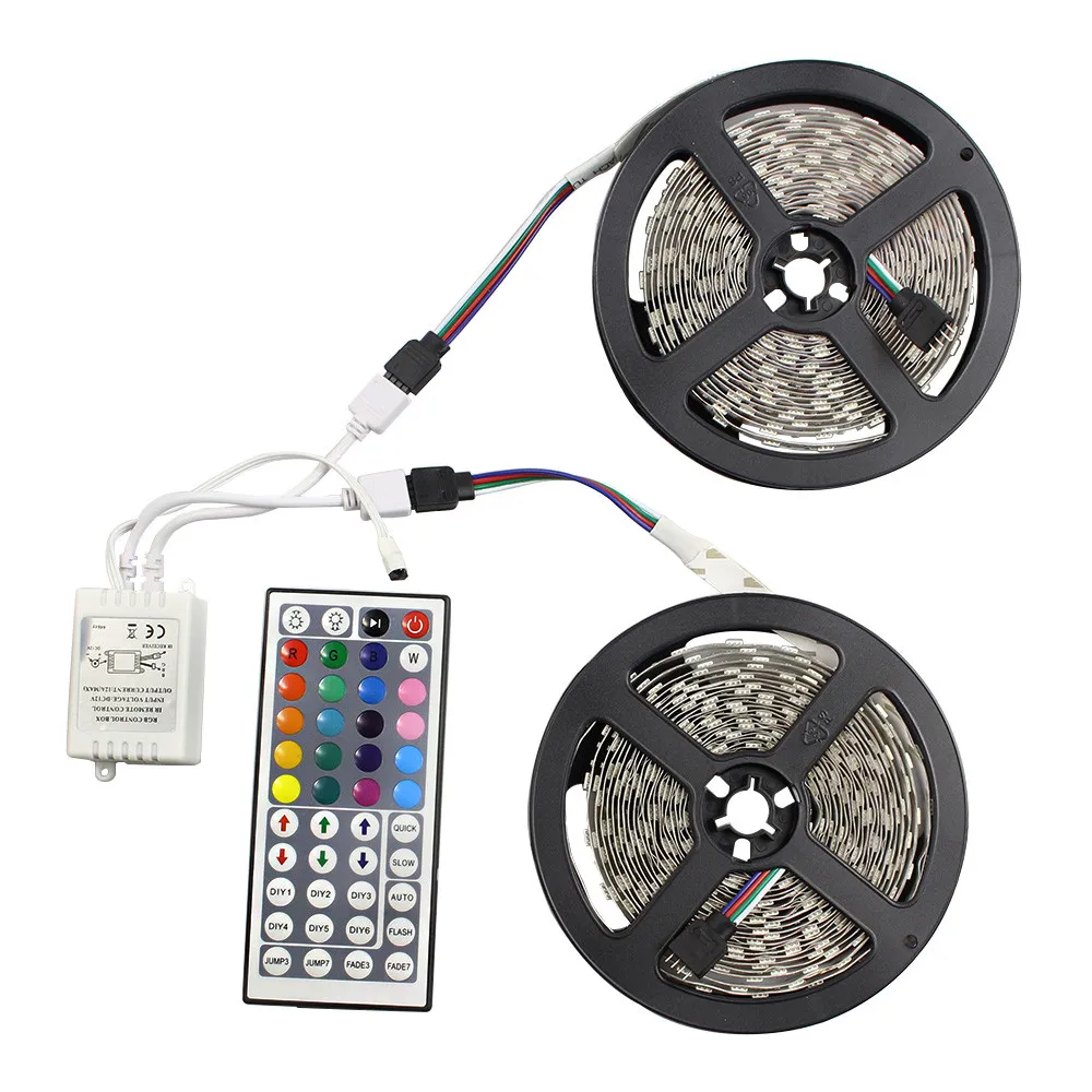 2X5M 5050 RGB LED Strip DC12V Flexible Tape with 44key Remote Controller Non-waterproof Light Decoration Lighting | Освещение