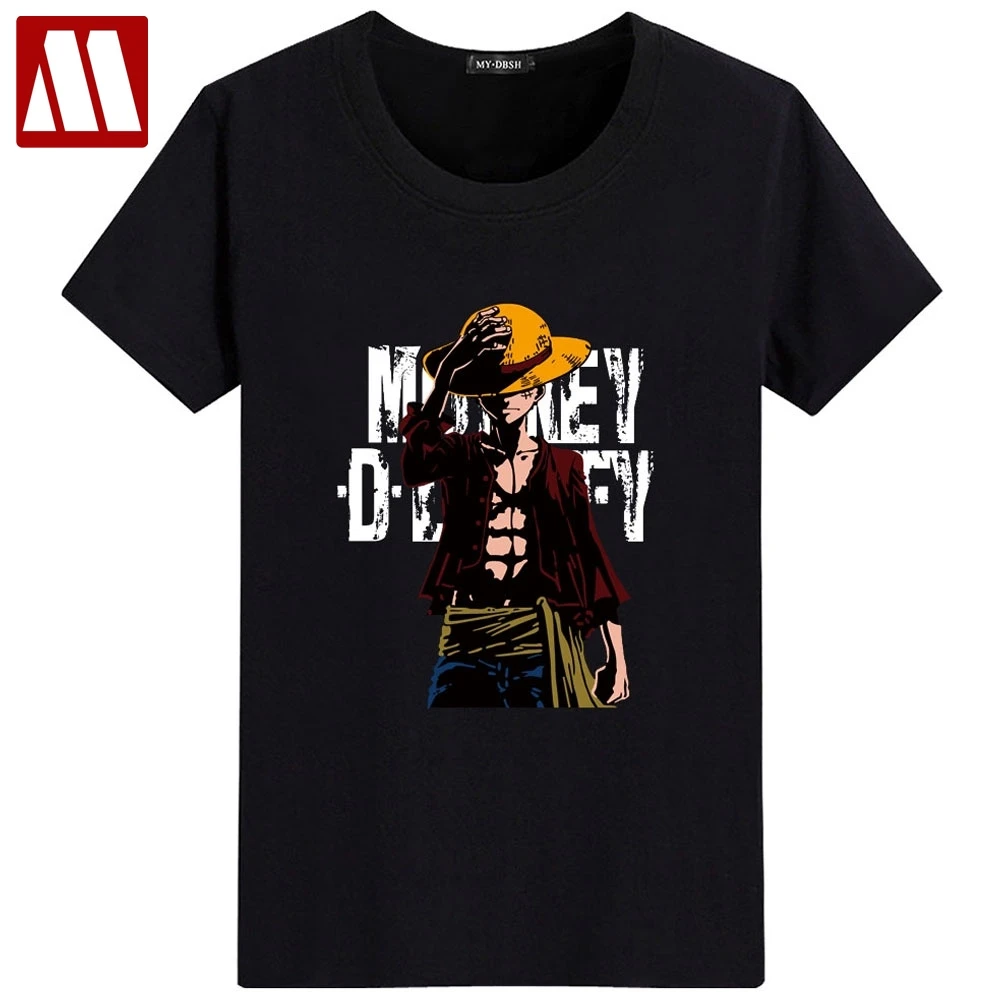 

2019 Summer One Piece T Shirt Men Monkey D Luffy T Shirts New Short Sleeve Cotton Anime Zoro Ace Law T-shirt Tee Free Shipping