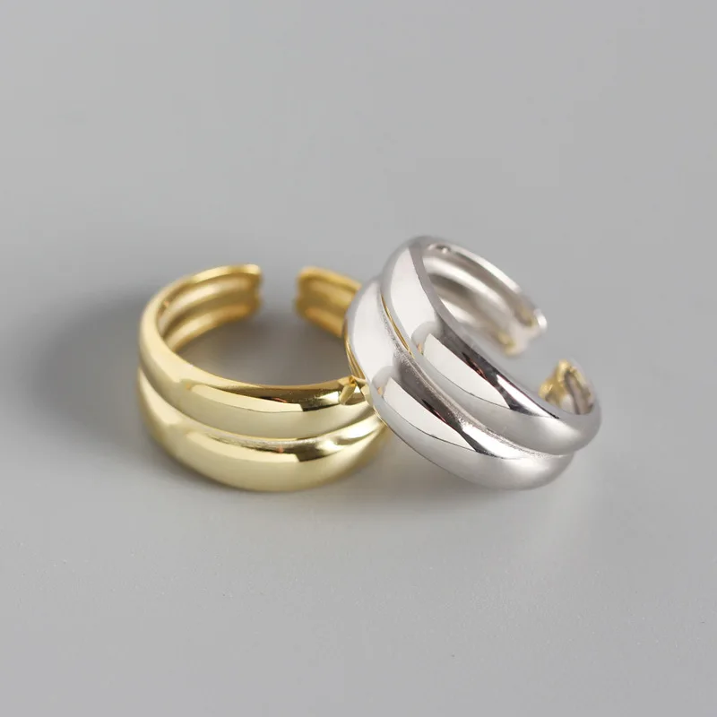 100% Genuine 925 Sterling Silver Minimalism Geometric Double Layer Smooth Open Rings For Women Elegant Jewelry Ring
100% Genuine 925 Sterling Silver Minimalism Geometric Double Layer Smooth Open Rings For Women Elegant Jewelry Ring