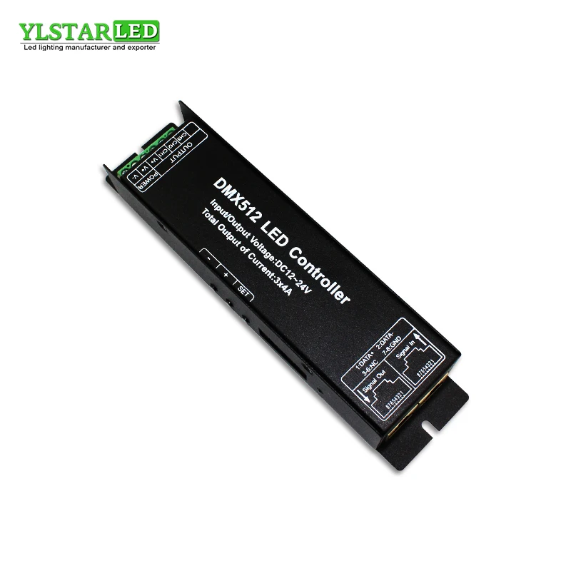 YLSTAR DC12-24V RGB RGBW 3 канала 4 12A 16A 144 Вт 288 192 384 цифровая трубка DMX512 Декодер контроллер
