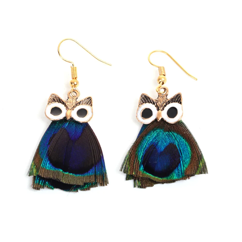 8SEASONS New Fashion Women Feather Drop Earrings Owl Shaped Peacock Feather Hook Earrings Jewelry 5.4cm-5cm, 1 Pair
8SEASONS New Fashion Women Feather Drop Earrings Owl Shaped Peacock Feather Hook Earrings Jewelry 5.4cm-5cm, 1 Pair