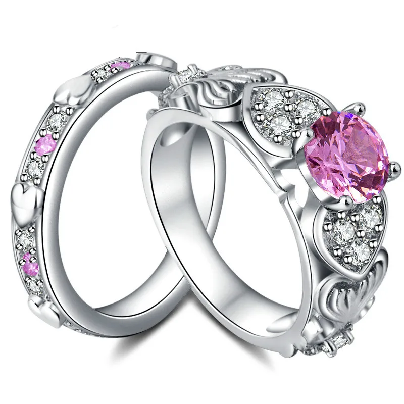 2/pc Romantic Heart Shape Crystal Engagement Wedding Ring for Women Pink/Red Gems Sets Ring for Anniversary Party Jewelry Gifts
2/pc Romantic Heart Shape Crystal Engagement Wedding Ring for Women Pink/Red Gems Sets Ring for Anniversary Party Jewelry Gifts