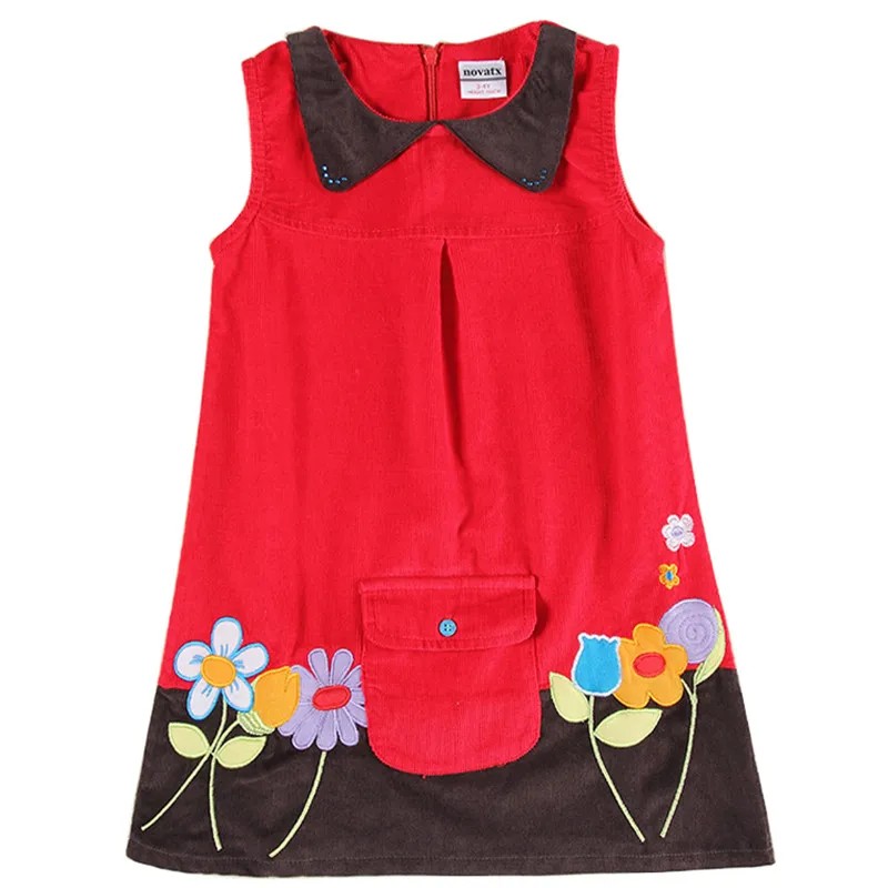 Girls' Sleeveless Dress w/ Pocket & Floral Print