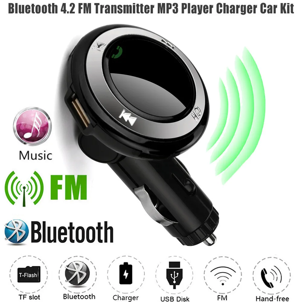 

Wireless Hands-Free Q7 USB Charge LED MP3 Bluetooth Car FM Transmitter With MIC abs Handsfree Player universal 2018