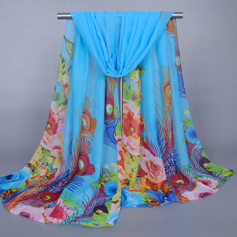 Spring Autumn Chiffon Silk Scarf Shawl Floral Peacock Printed Women Scarves Wrap Accessories
Spring Autumn Chiffon Silk Scarf Shawl Floral Peacock Printed Women Scarves Wrap Accessories