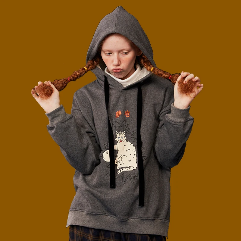 Original Design Fashion Hoodies Tops Long Sleeve Women Gray Loose Sweatshirts Hooded Pullovers 2017 Autumn Thick Cotton Pullover
Original Design Fashion Hoodies Tops Long Sleeve Women Gray Loose Sweatshirts Hooded Pullovers 2017 Autumn Thick Cotton Pullover