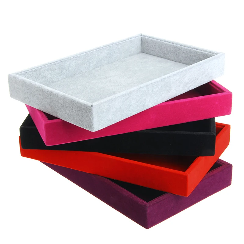 Magideal 12 Compartment Gray Velvet Jewelry Tray Drawer Organizer