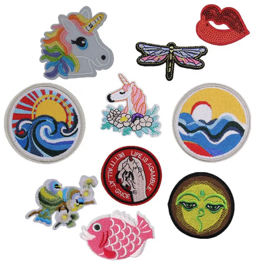 New Sun Moon Horse Skull Lips Fish Iron on Patches for Clothing Embroidery Stripe on Clothes Cute DIY Sequin Applique Badge
New Sun Moon Horse Skull Lips Fish Iron on Patches for Clothing Embroidery Stripe on Clothes Cute DIY Sequin Applique Badge