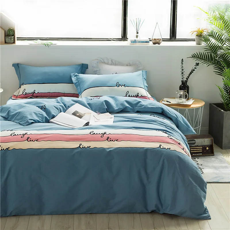 Blue Color Cartoon Stripe Pattern Bedding Set Bed Linens Queen King Size 4Pcs Duvet Cover Flat Sheet Pillow Case Home Textile
Blue Color Cartoon Stripe Pattern Bedding Set Bed Linens Queen King Size 4Pcs Duvet Cover Flat Sheet Pillow Case Home Textile
