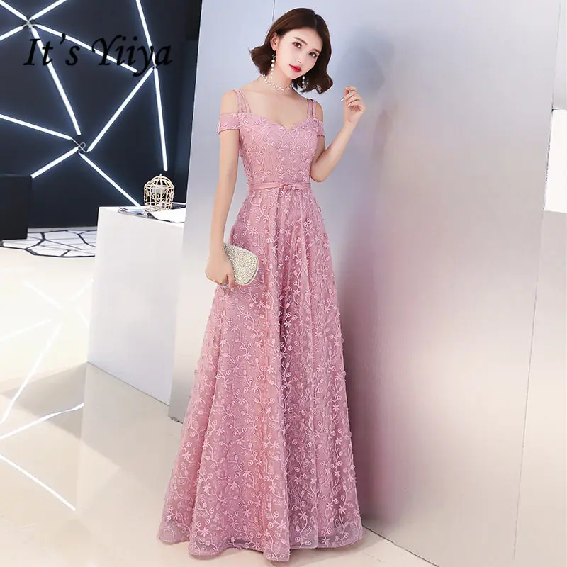It's YiiYa Evening Dresses Boat Neck Spaghetti Strap Pink Embroidery Lace Up A-line Dinner Vestidos Elegant Party Gowns SB003
It's YiiYa Evening Dresses Boat Neck Spaghetti Strap Pink Embroidery Lace Up A-line Dinner Vestidos Elegant Party Gowns SB003