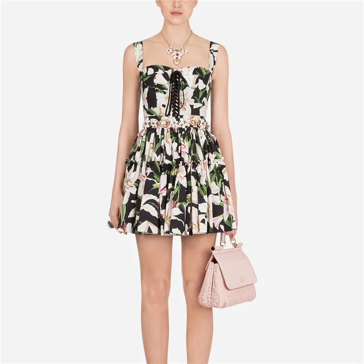 Floral Print Spaghetti Strap Mini Dress 2019 Summer Sleeveless Sundress Sexy Lace Up Backless Tunic Fit Flare Dress Beach Robes
Floral Print Spaghetti Strap Mini Dress 2019 Summer Sleeveless Sundress Sexy Lace Up Backless Tunic Fit Flare Dress Beach Robes