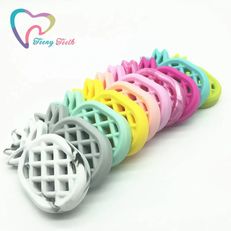 Teeny Teeth 50 PCS Pineapple Silicone Teether BPA Free Silicone Pineapple Pendant For DIY Pacifier Clips Baby Teething Toys
Teeny Teeth 50 PCS Pineapple Silicone Teether BPA Free Silicone Pineapple Pendant For DIY Pacifier Clips Baby Teething Toys