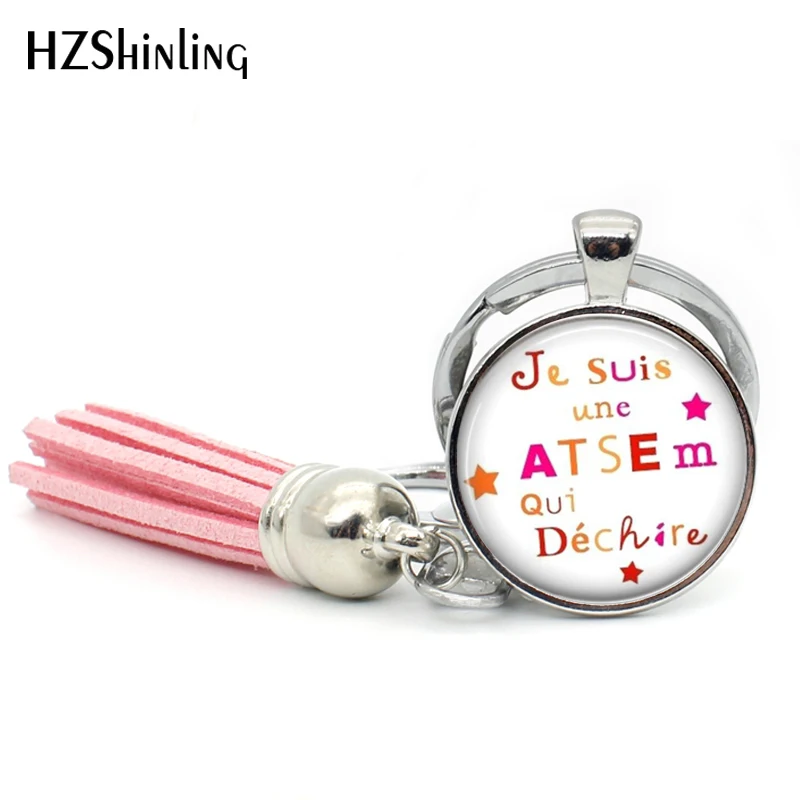 TAK--121 Merci Atsem Tassel Key Chain Bohemian Jewelry je suis une Atsem Qui Dechire Keyring Glass Cabochon Keychains
TAK--121 Merci Atsem Tassel Key Chain Bohemian Jewelry je suis une Atsem Qui Dechire Keyring Glass Cabochon Keychains