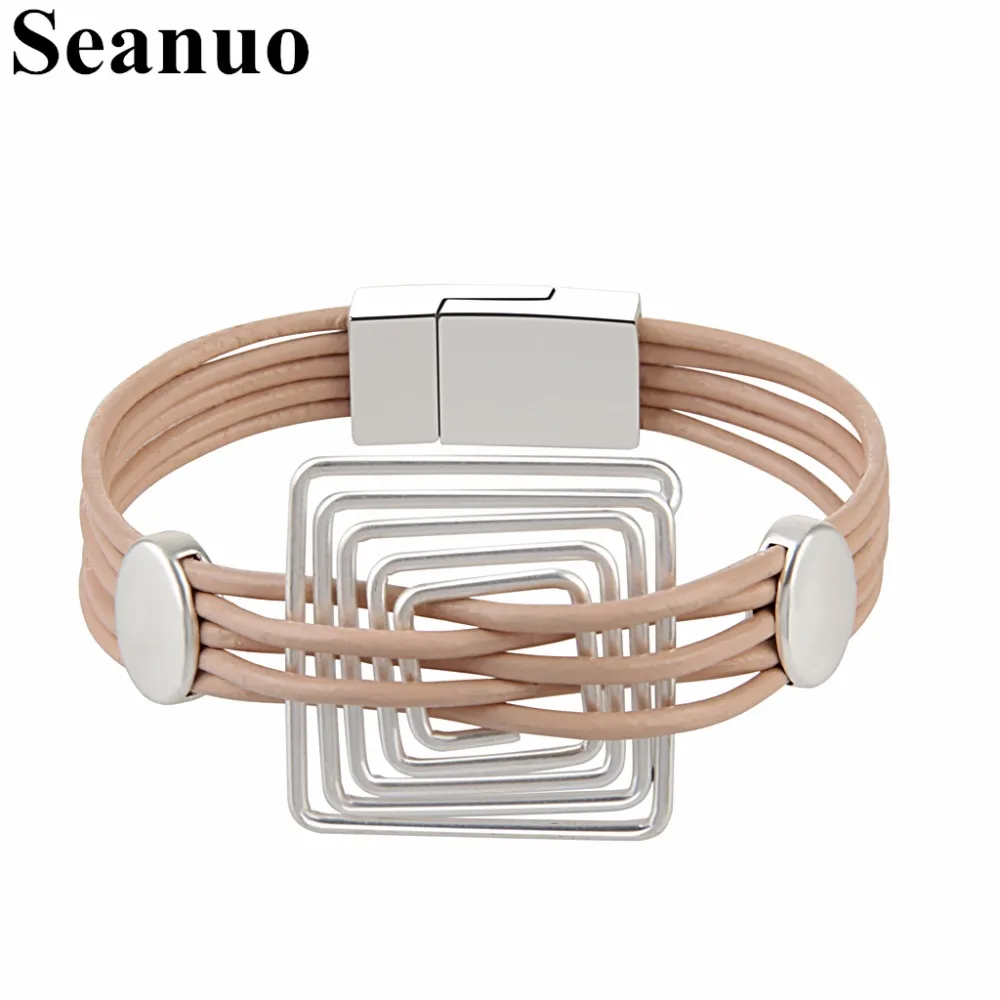 Seanuo Unique 3 Layer Magnetic Genuine Leather Men Women Charm Bracelet Jewelry Fashion Punk Female Wristband Cuff Bracelet Gift
Seanuo Unique 3 Layer Magnetic Genuine Leather Men Women Charm Bracelet Jewelry Fashion Punk Female Wristband Cuff Bracelet Gift