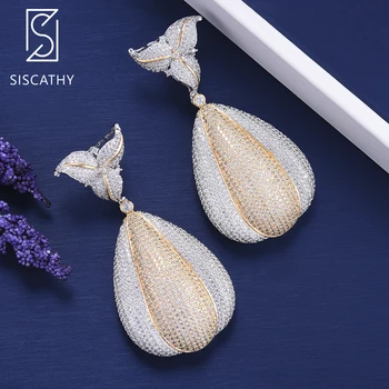 Siscathy 35*72mm Luxury Geometric Women Earrings Charms Cubic Zirconia Inlaid Dubai Nigerian Engagement Drop Dangle Earrings
Siscathy 35*72mm Luxury Geometric Women Earrings Charms Cubic Zirconia Inlaid Dubai Nigerian Engagement Drop Dangle Earrings