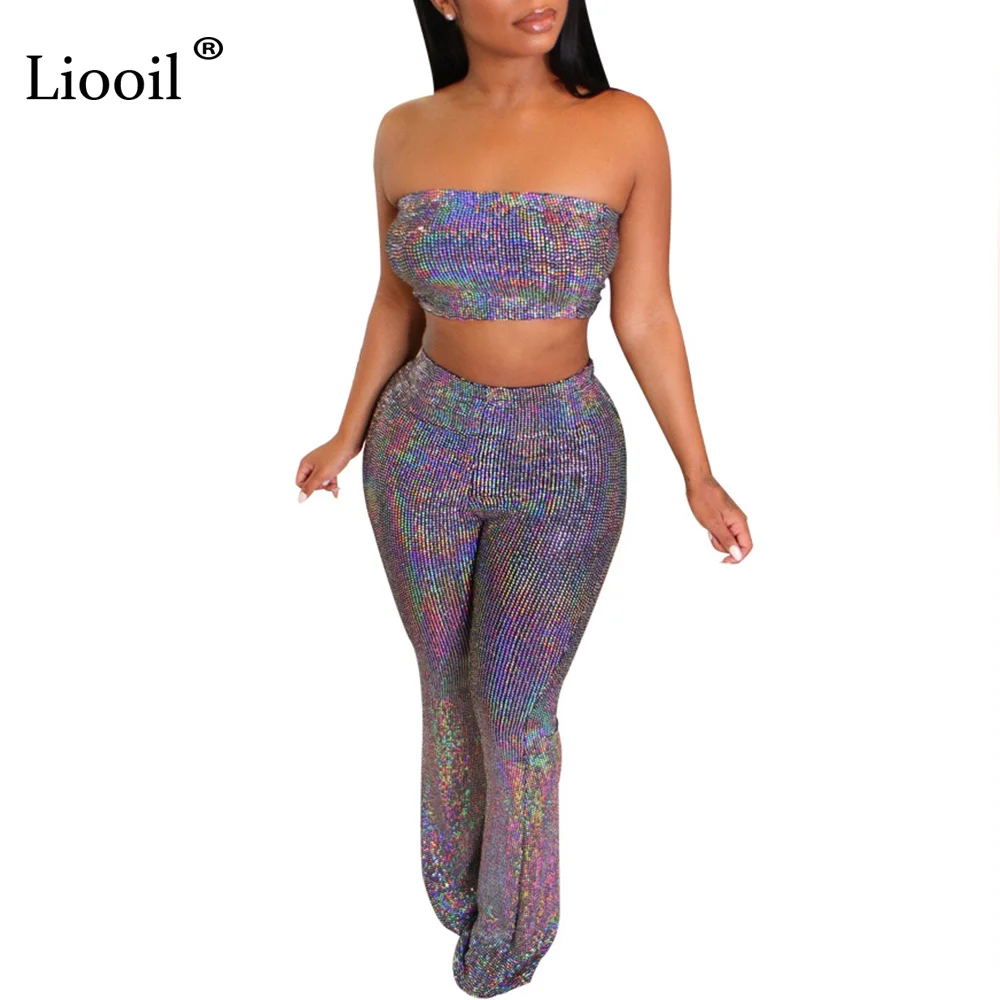 Liooil Strapless 2pcs Sequin Set Women 2019 Sexy Party Two Piece Club Outfits Black White Bodycon Top And Pants Matching Sets
Liooil Strapless 2pcs Sequin Set Women 2019 Sexy Party Two Piece Club Outfits Black White Bodycon Top And Pants Matching Sets