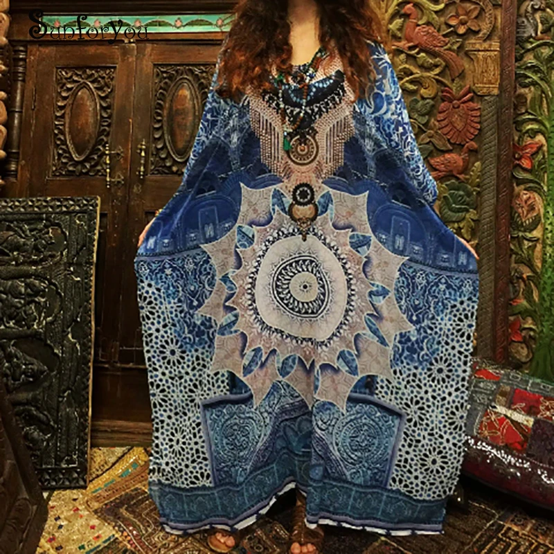 Plus size Cotton Beach Maxi Dress O-Neck Long Autumn Winter Dress Vestidos Mujer 2019 Robe Longue Women Sexy Print Boho dress
Plus size Cotton Beach Maxi Dress O-Neck Long Autumn Winter Dress Vestidos Mujer 2019 Robe Longue Women Sexy Print Boho dress