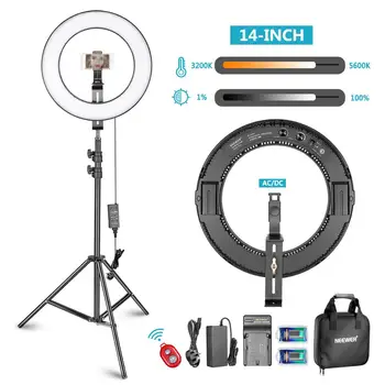

Neewer 14-inch Outer Dimmable Bi-color SMD LED Ring Light Lighting Kit for Smartphone Video Shooting with Light Stand Ball Head