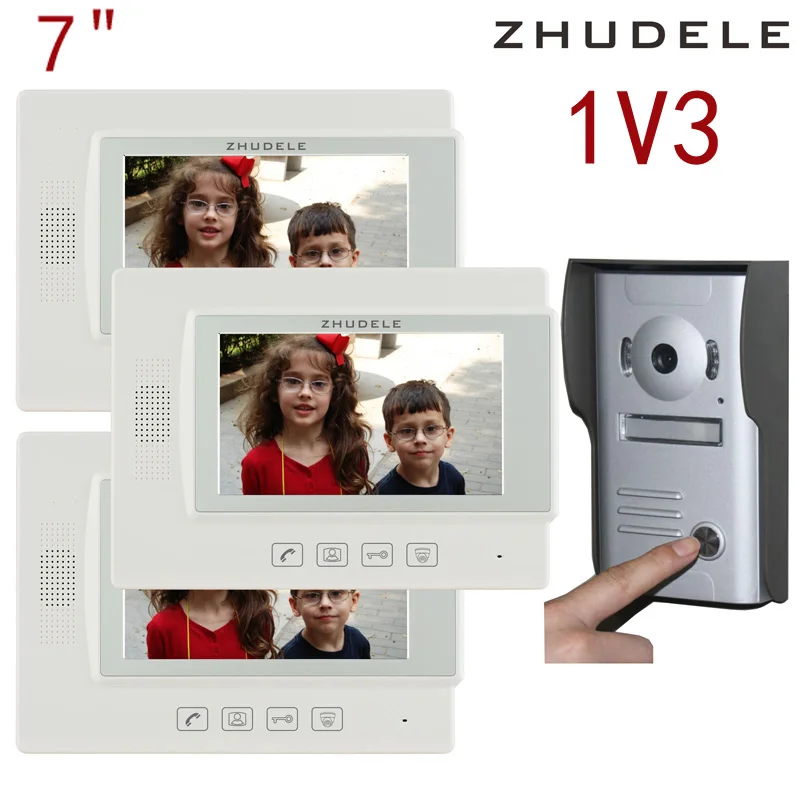 Free shipping! zhudele 7 inch TFT Monitor LCD Color Video Door Phone 1V3,DoorBell Intercom System touch panel 700TV Line 37M3
Free shipping! zhudele 7 inch TFT Monitor LCD Color Video Door Phone 1V3,DoorBell Intercom System touch panel 700TV Line 37M3