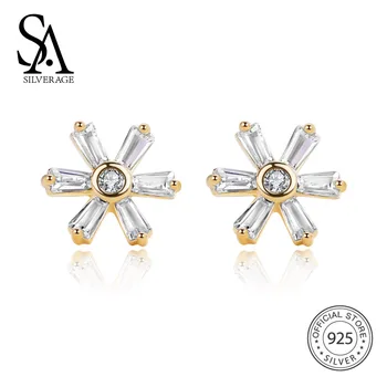 SA SILVERAGE 925 Sterling Silver Flower Stud Earrings For Women 925 Silver Earrings Gemstone Earrings 18K Gold Color Earrings
SA SILVERAGE 925 Sterling Silver Flower Stud Earrings For Women 925 Silver Earrings Gemstone Earrings 18K Gold Color Earrings