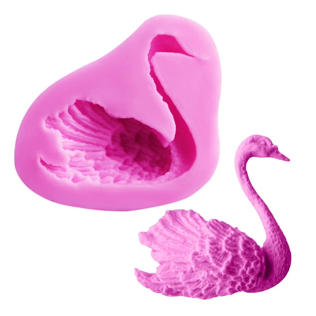 

Kitchen DIY 1PC Silicone Soap Mold 3D Swan Shape Fondant Cake Decorating Moulds Chocolate Stencils Pastry Baking Pan