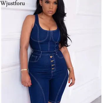 Wjustforu Summer Denim Jumpsuit For Women Turn Down Collar Buttons Up Short Playsuit Casual Pockets Hollow Out Party Jumpsuit
Wjustforu Summer Denim Jumpsuit For Women Turn Down Collar Buttons Up Short Playsuit Casual Pockets Hollow Out Party Jumpsuit