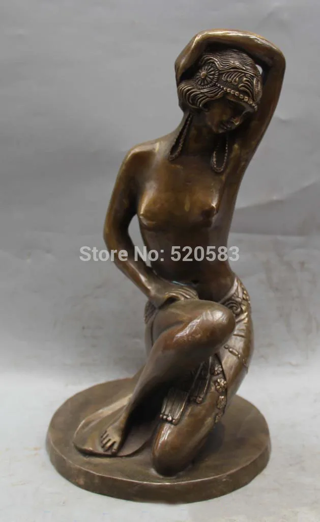 12" Chinese Bronze Carved Belle Woman Girl Nude Stand In Base Angle Sculpture
12" Chinese Bronze Carved Belle Woman Girl Nude Stand In Base Angle Sculpture