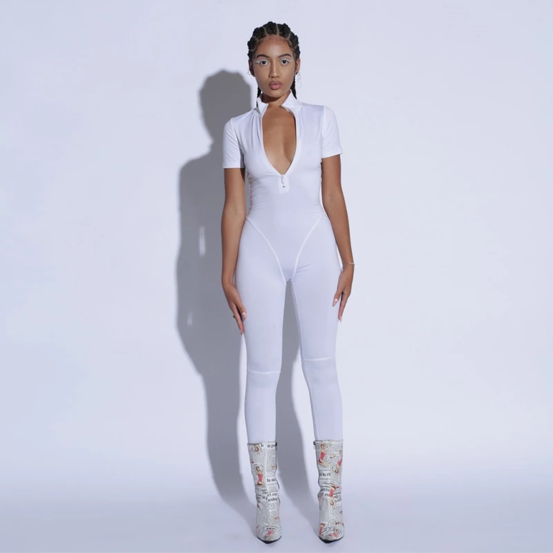 XLLAIS Summer White Color Cotton Material Jumpsuits Women Sexy Skinny Zippers Tight Long Rompers Womens Clothing Party Overalls
XLLAIS Summer White Color Cotton Material Jumpsuits Women Sexy Skinny Zippers Tight Long Rompers Womens Clothing Party Overalls