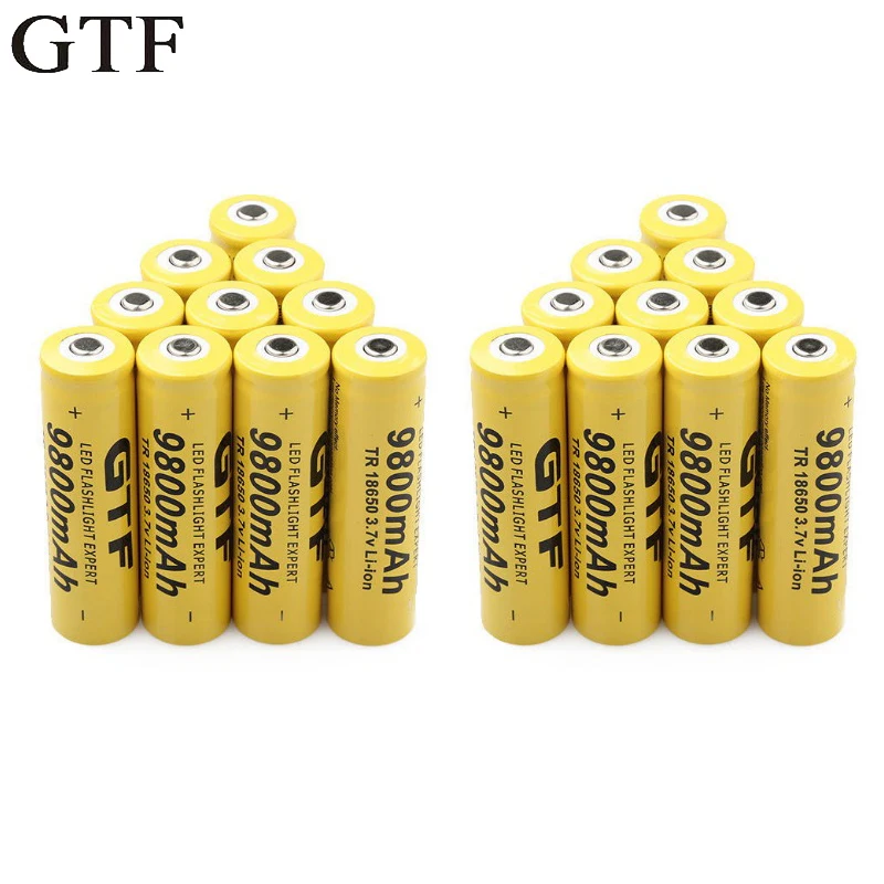 GTF 3.7V 18650 Battery 9800mah Li-ion Rechargeable Battery For LED Flashlight Torch or electronic gadgets Batteria Drop shipping
GTF 3.7V 18650 Battery 9800mah Li-ion Rechargeable Battery For LED Flashlight Torch or electronic gadgets Batteria Drop shipping