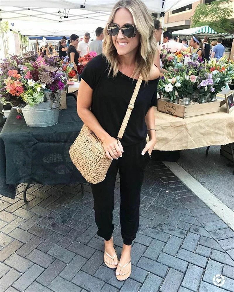 Solid Color Female Summer Jumpsuit Short Sleeve High Waist Women One Shoulder Jumpsuit Ladies Evening Party Playsuit
Solid Color Female Summer Jumpsuit Short Sleeve High Waist Women One Shoulder Jumpsuit Ladies Evening Party Playsuit