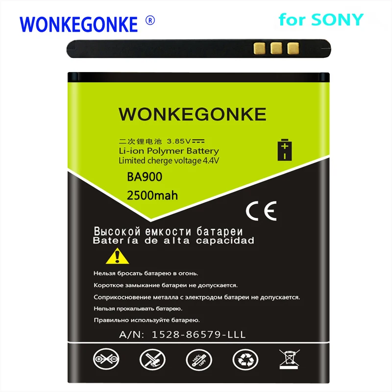WONKEGONKE 2500mah BA900 Battery for Sony Ericsson TX LT29i / J ST26i / L S36h / C2104 / C2105 High quality battery
WONKEGONKE 2500mah BA900 Battery for Sony Ericsson TX LT29i / J ST26i / L S36h / C2104 / C2105 High quality battery