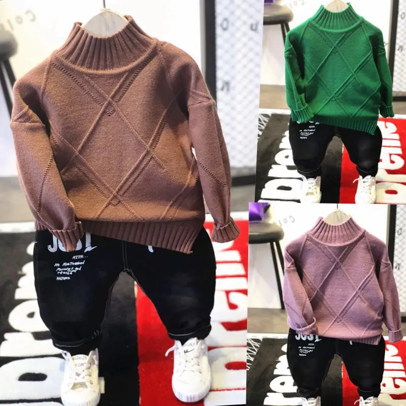 2PCS boys winter casual clothing set kids purple khaki green sweater and black velvet jean set baby warm thick clothes children
2PCS boys winter casual clothing set kids purple khaki green sweater and black velvet jean set baby warm thick clothes children