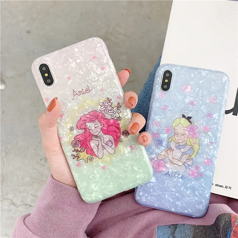 Cute cartoon Ariel Little Mermaid Alice Shell grain soft IMD TPU back cover for iPhone 6 6s 7 8 plus X Xs Max XR phone Case
Cute cartoon Ariel Little Mermaid Alice Shell grain soft IMD TPU back cover for iPhone 6 6s 7 8 plus X Xs Max XR phone Case
