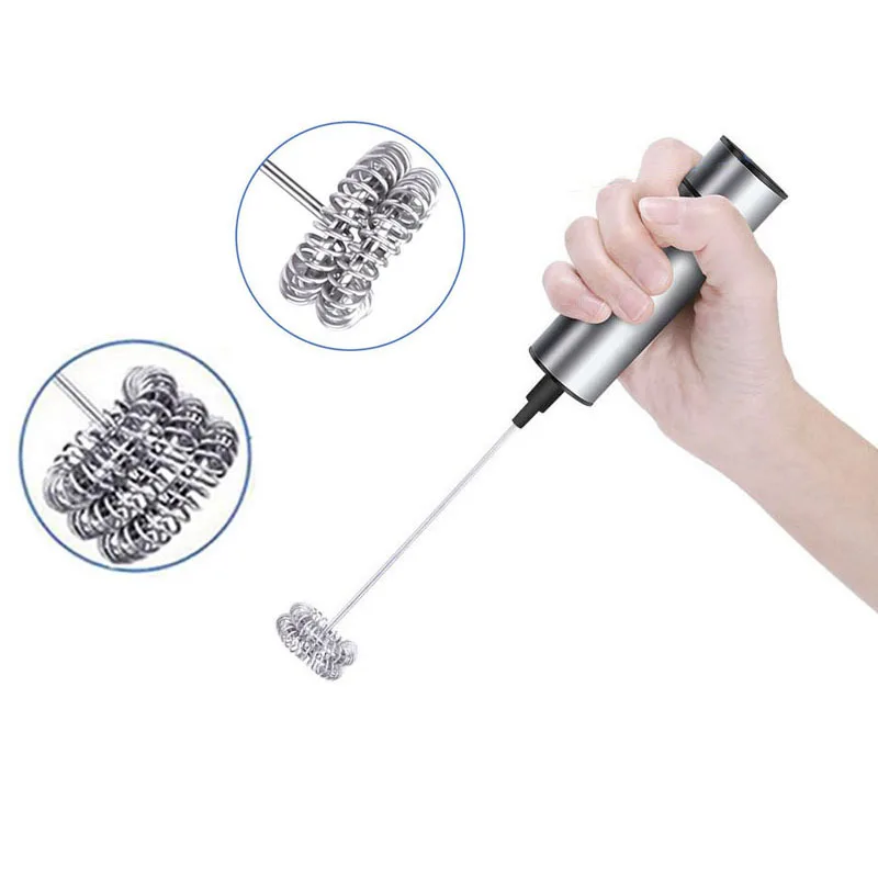 

Hoomall Powerful Electric Milk Frother 2/3 Spring Whisk Head Hand Milk Foamer Kitchen Mixer For Coffee Egg Beater Drinks Blender