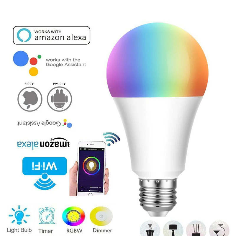 New E27 WiFi Smart Light Bulb,Dimmable,Multicolor,Wake-Up Lights,RGBWW LED Lamp,Compatible with Alexa and Google Assistant BTZ1
New E27 WiFi Smart Light Bulb,Dimmable,Multicolor,Wake-Up Lights,RGBWW LED Lamp,Compatible with Alexa and Google Assistant BTZ1