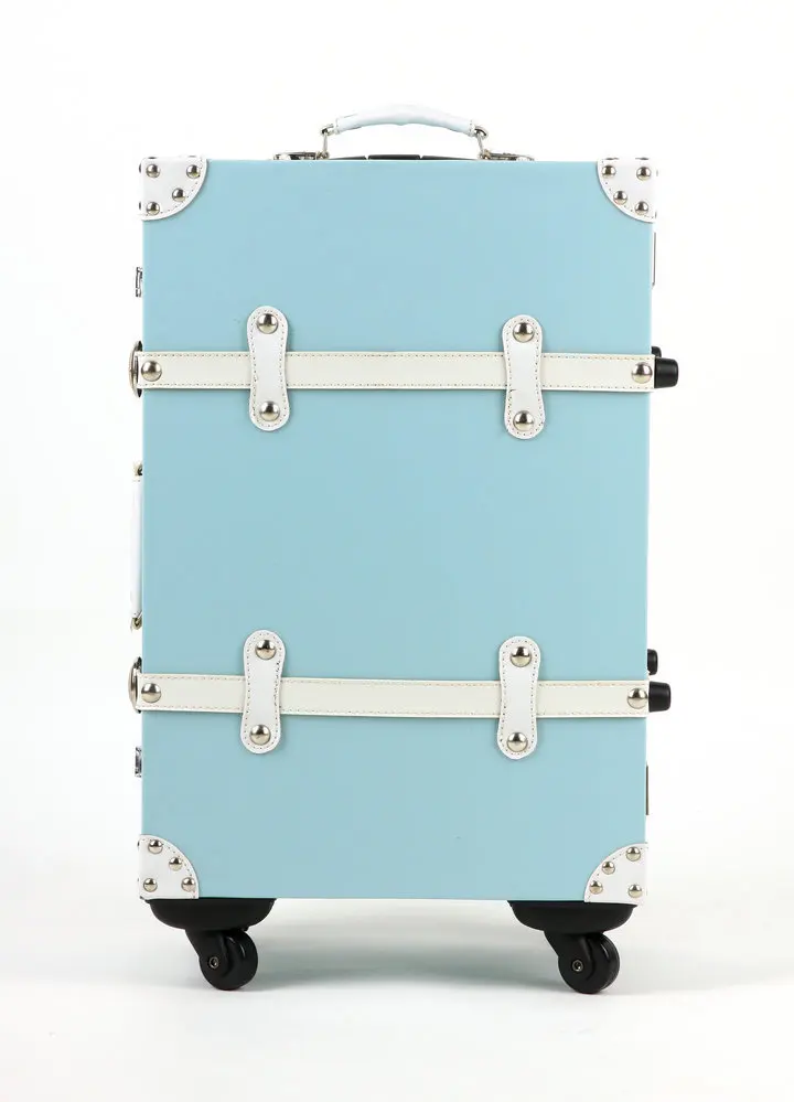 Retro rolling luggage Pu and Wooden super anti scratch bag angle trunk men and women travel box fresh blue
Retro rolling luggage Pu and Wooden super anti scratch bag angle trunk men and women travel box fresh blue